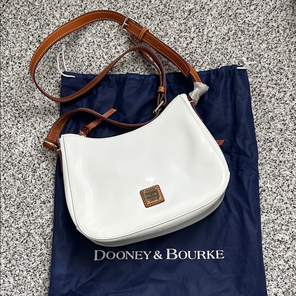 Dooney & Bourke White and Tan Shoulder Bag